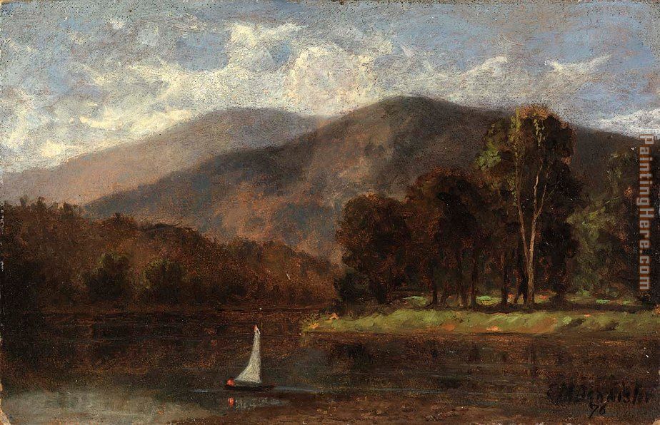 Edward Mitchell Bannister sailboat in river